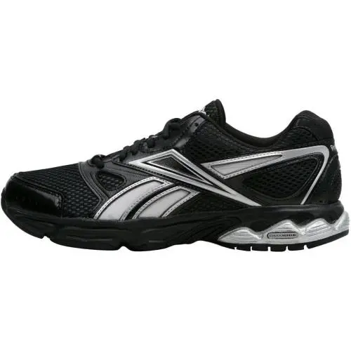 Reebok Instant Men`s Mesh/synthetic Running Shoes Leather Black/leather Size 9.5 - Black/ Silver