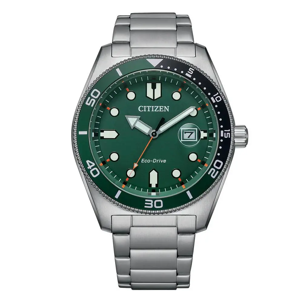 Citizen Men`s Eco-drive Marine Stainless Steel Bracelet Watch - AW1768-80X - Band: Silver, Bezel: Silver
