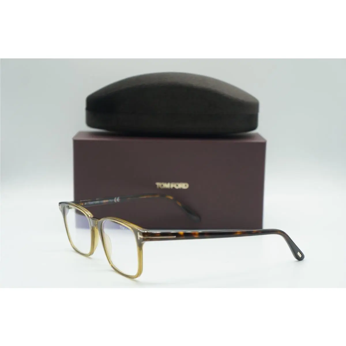 Tom Ford TF 5831-B 096 Shiny Dark Green Eyeglasses Frames 53-18