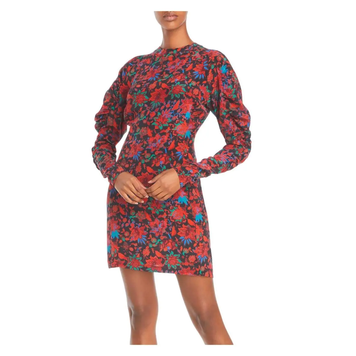 Rag Bone Womens Red Zip Cuffs Unlined Pouf Sleeve Short Sheath Dress 0 by Rag & Bone
