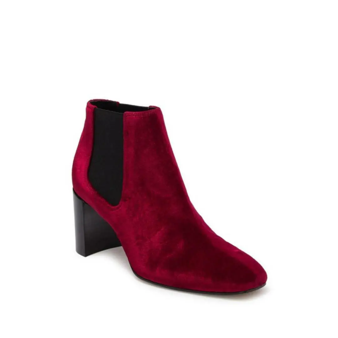 Rag Bone Womens Red Velvet Chelsea Pull On Block Heel Ankle Boots Sz 7 by Rag & Bone