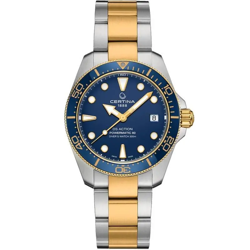 Certina DS Action Diver 38mm Powermatic 80 Blue Dial Men`s Watch C0488072204100