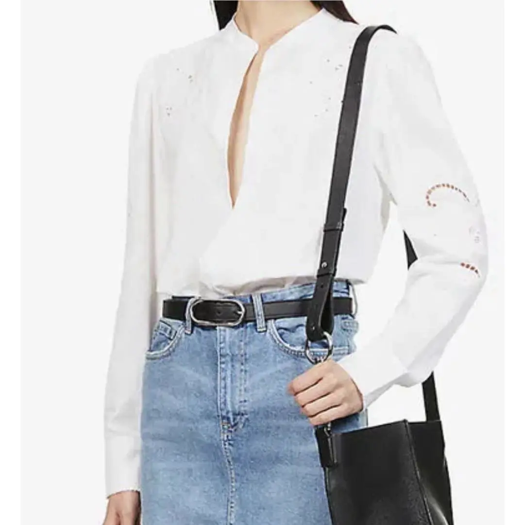 Rag Bone Jade Floral Embroidered Long-sleeve Cotton