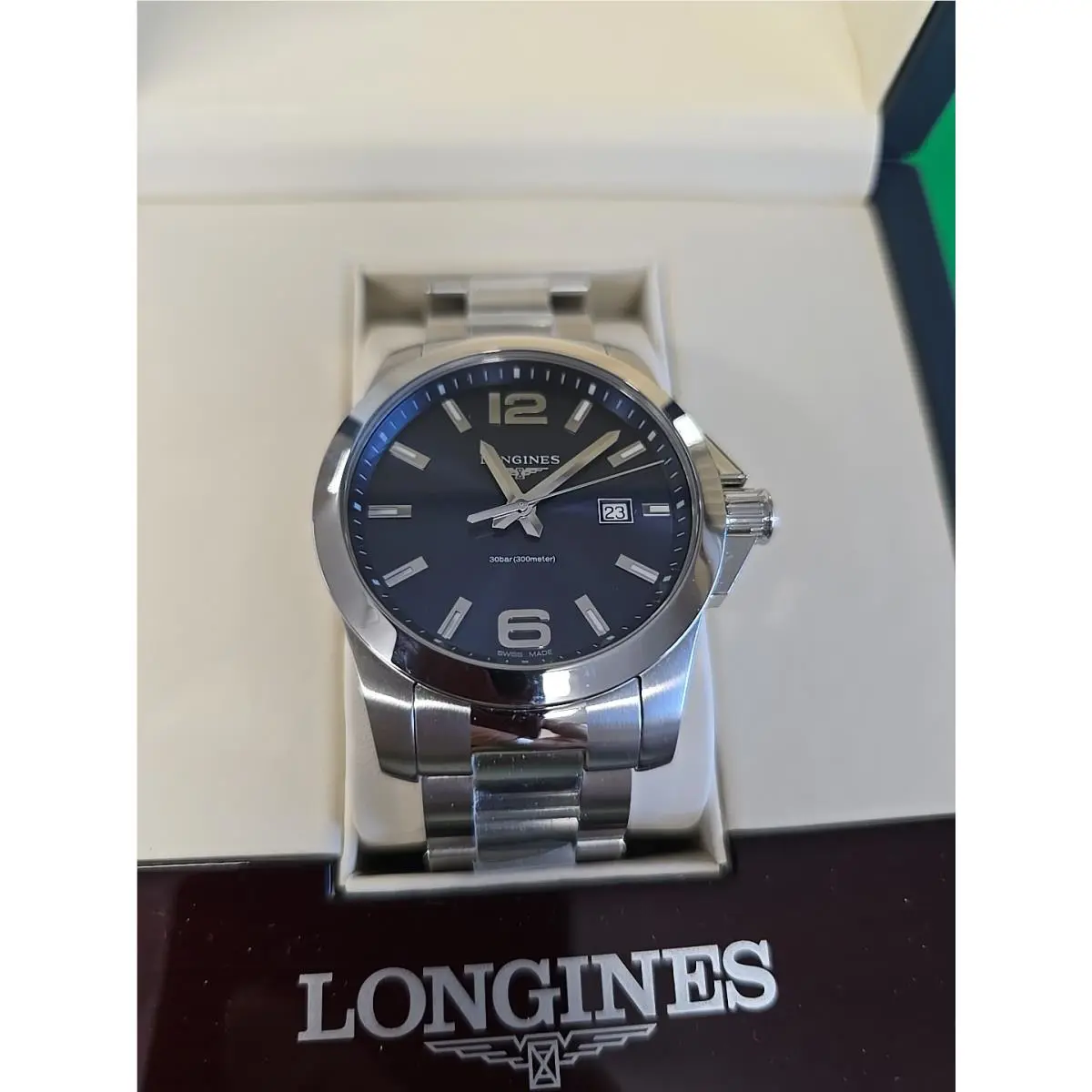 Longines Conquest L3.760.4 Quartz Stainless Steel Blue Dial 43mm AB Rank