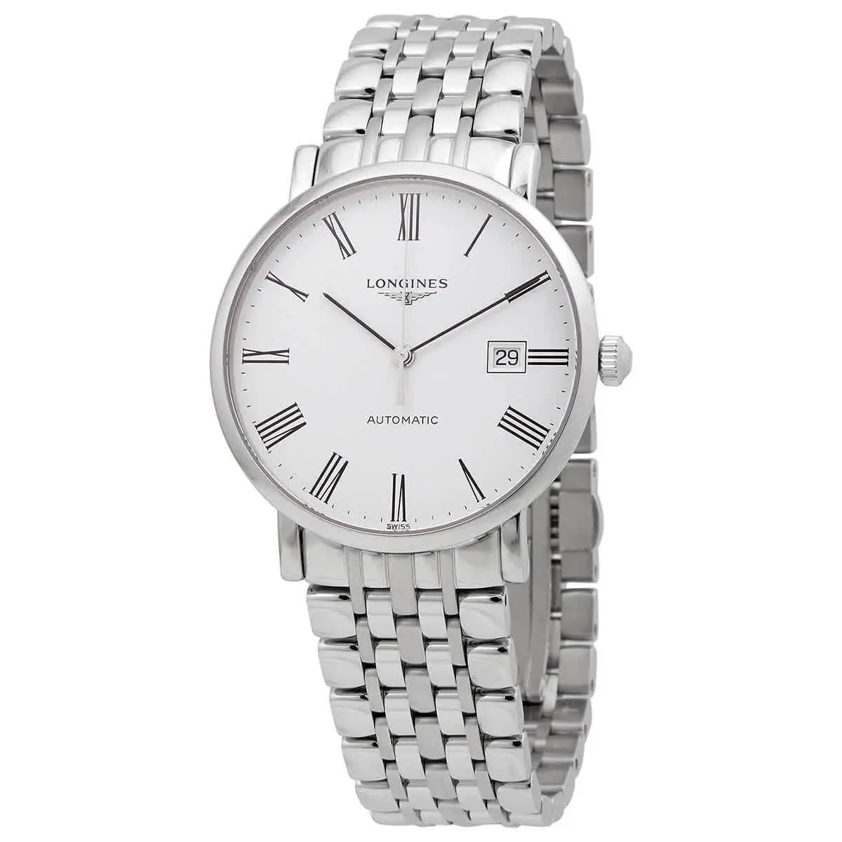 Longines Elegant Automatic White Dial Men`s Watch L4.910.4.11.6 - Dial: White, Band: Silver, Bezel: Silver