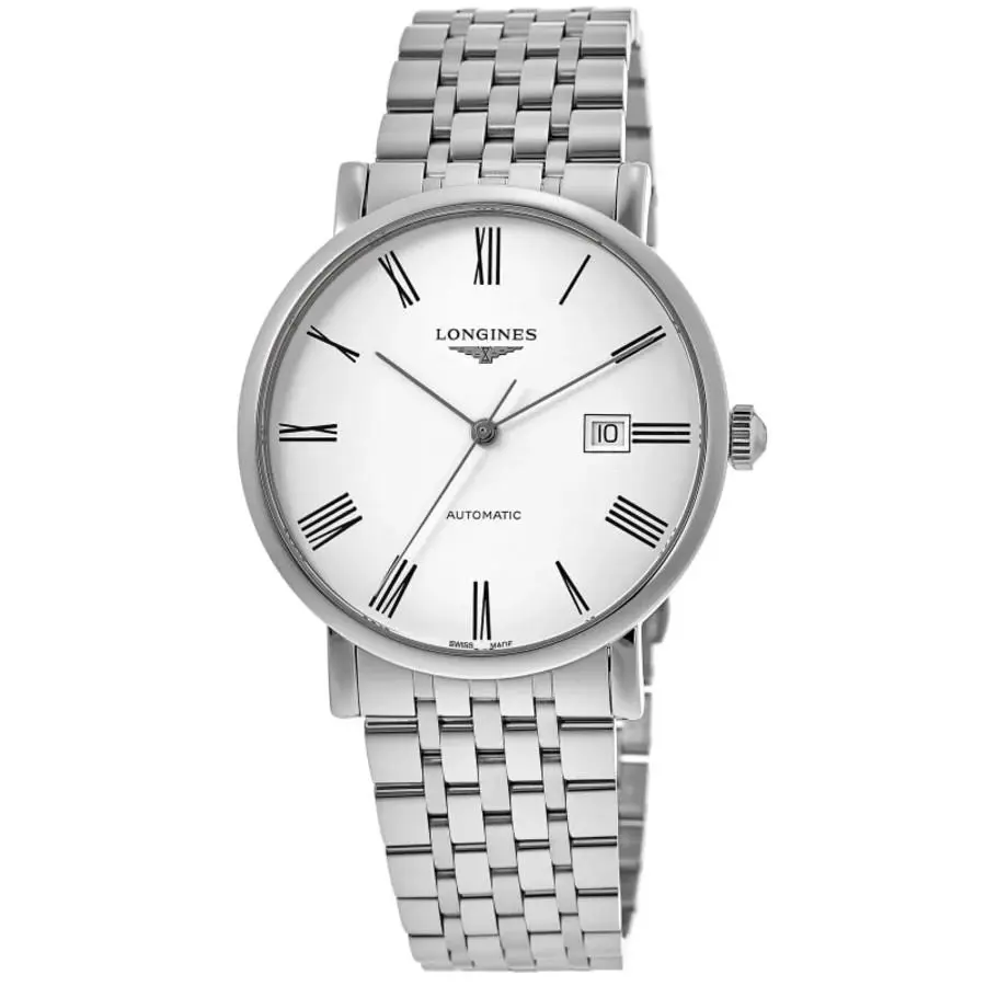 Longines Elegant Collection White Dial Stainless Men`s Watch L4.910.4.11.6 - Face: White, Dial: White, Band: Silver