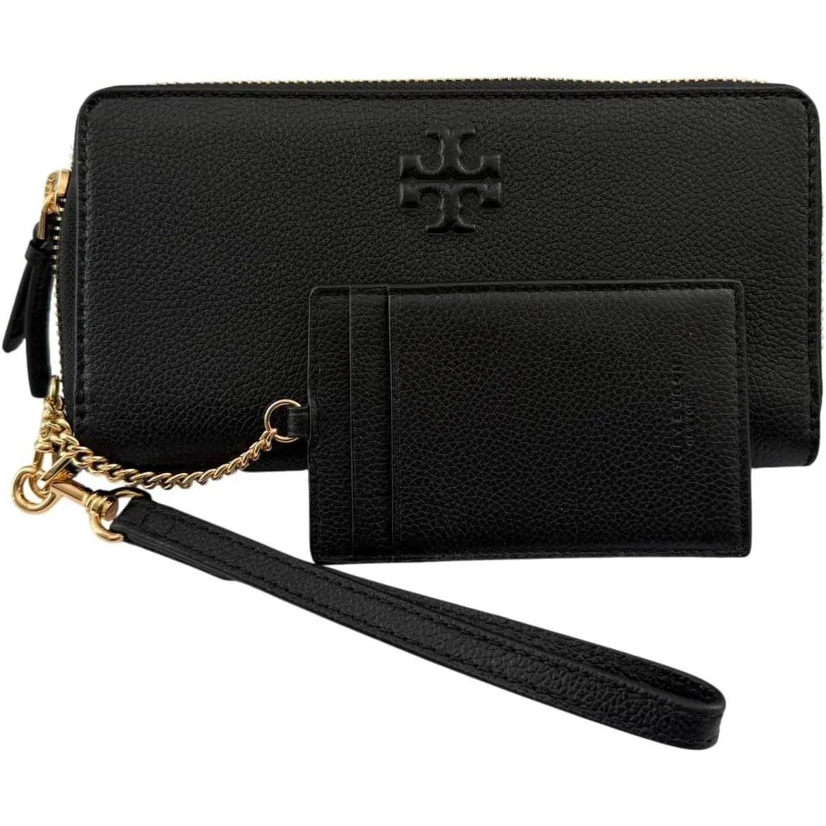 Tory Burch Women`s Pebble Leather Thea Zip Continental Wallet with ID Card Case - Brown