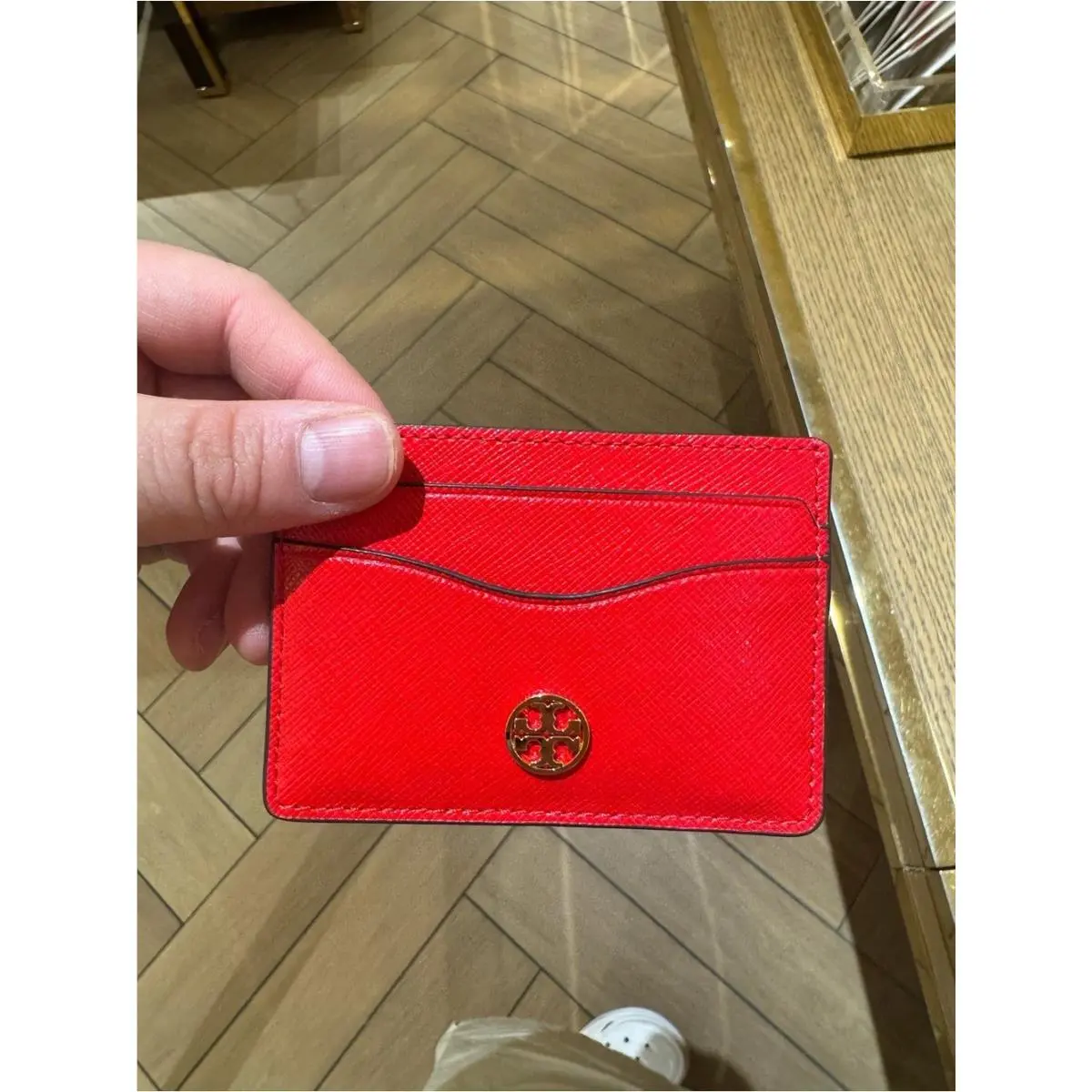 Emerson Leather Slim Card Case Red by Tory Burch