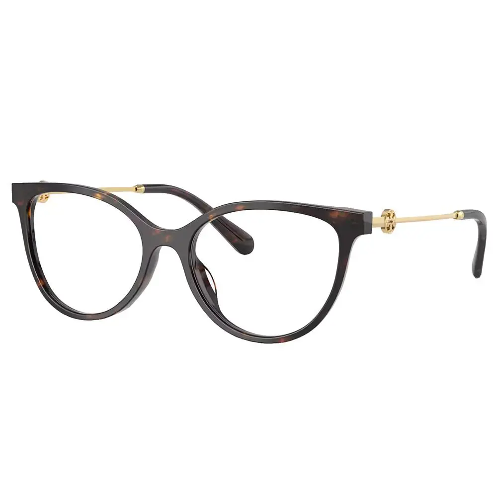 Tory Burch TY 2149U 1728 Brown Tortoise Plastic Metal Phantos Eyeglasses 53mm