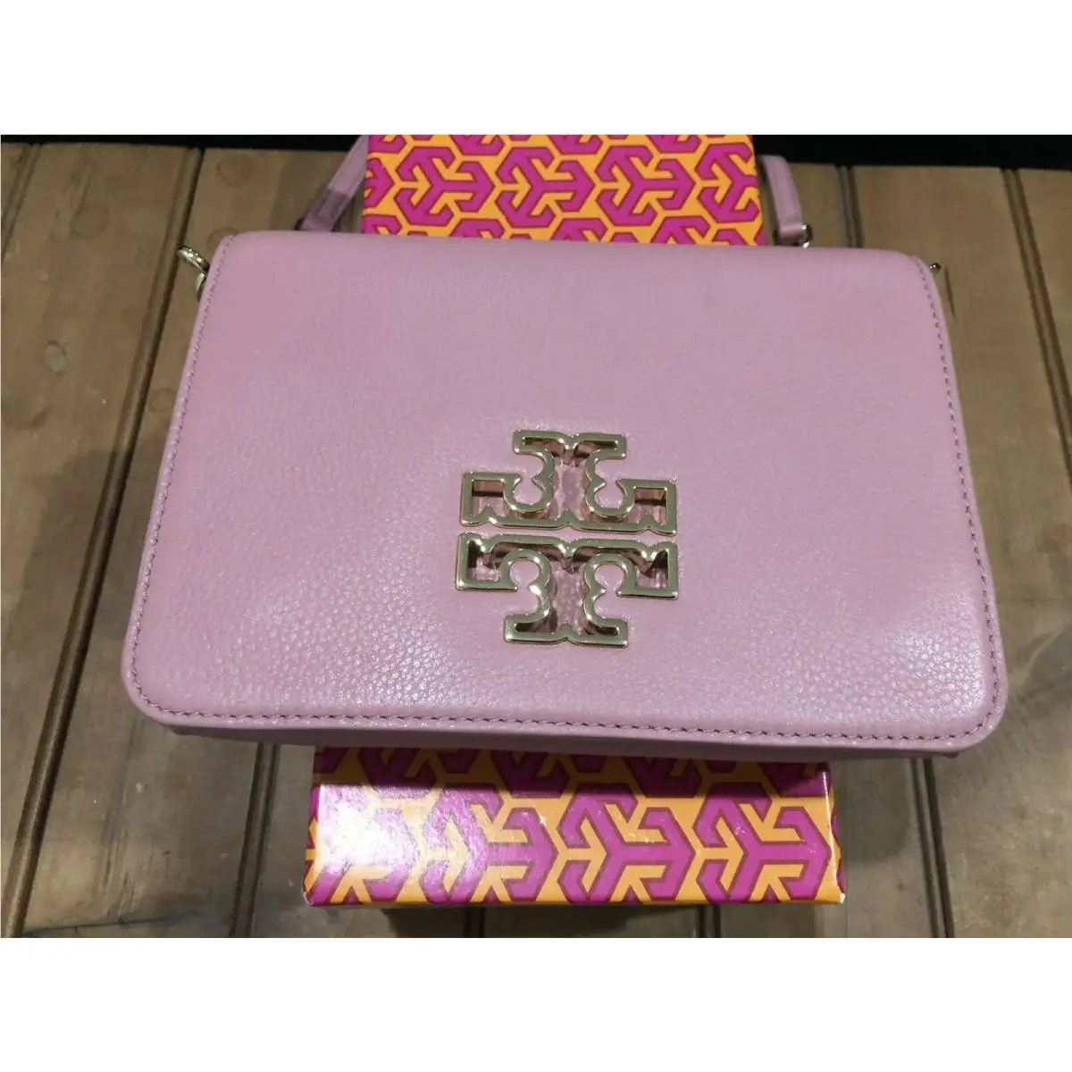 Tory Burch Britten Combo Crossbody. Pink Magnolia