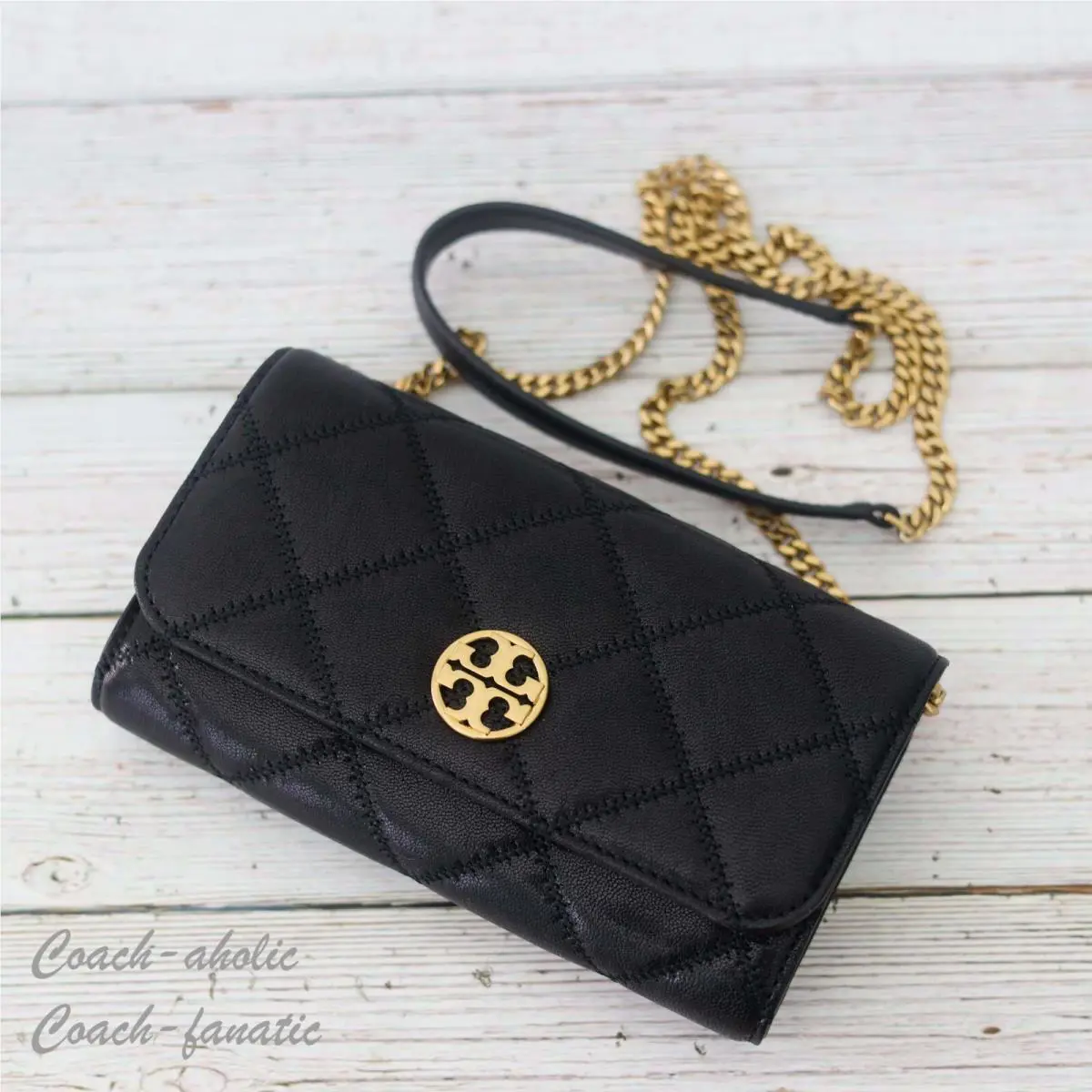 Tory Burch Willa Chain Wallet Crossbody Leather Clutch Bag 164055 in Black