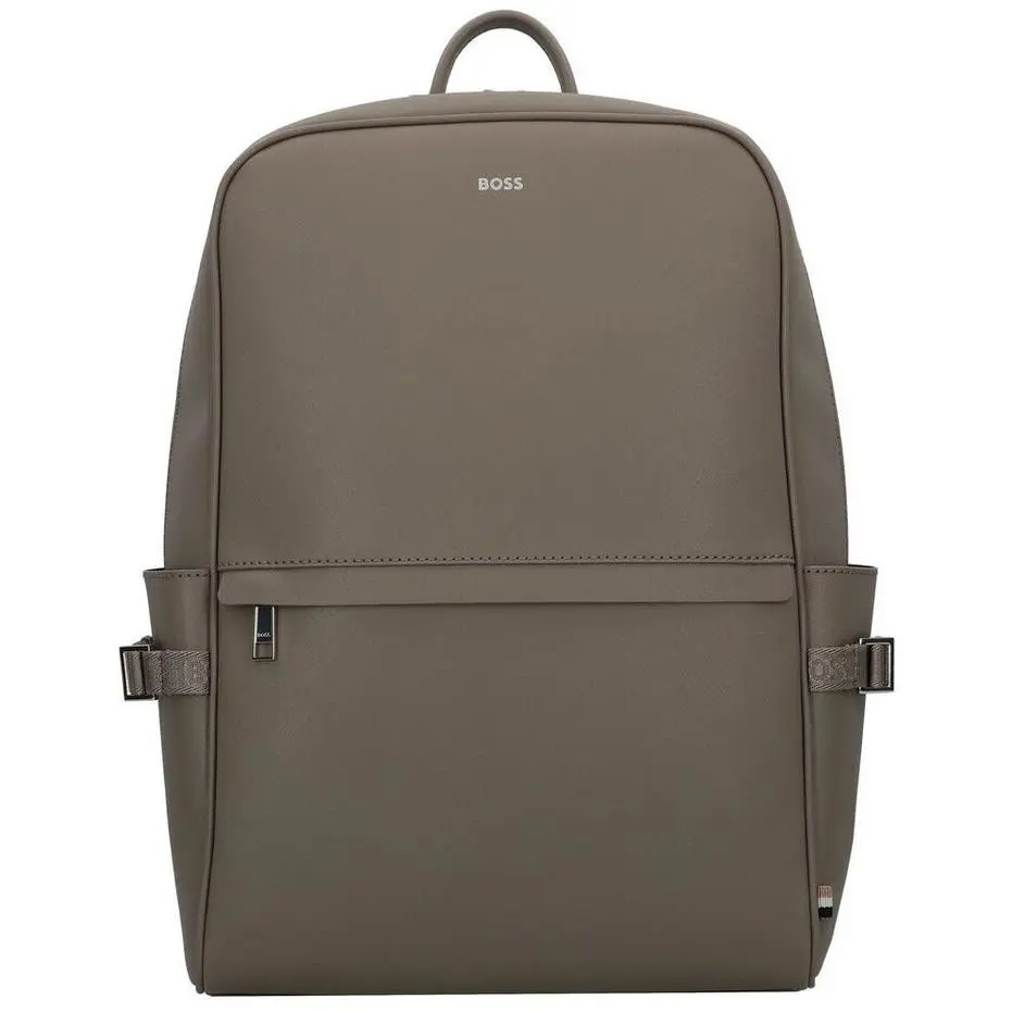 Hugo Boss Mens Backpack Tan Brown Regenerated Leather Zair