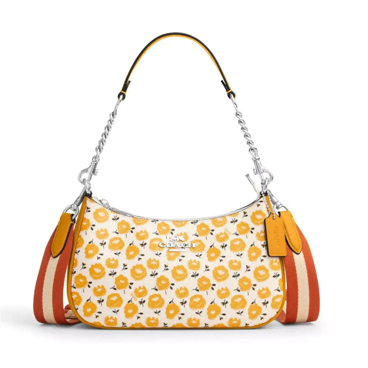 Coach CBI49 Teri Shoulder Bag with Floral Print Chalk / Buttercup Multi - Exterior: Chalk / Buttercup Multi