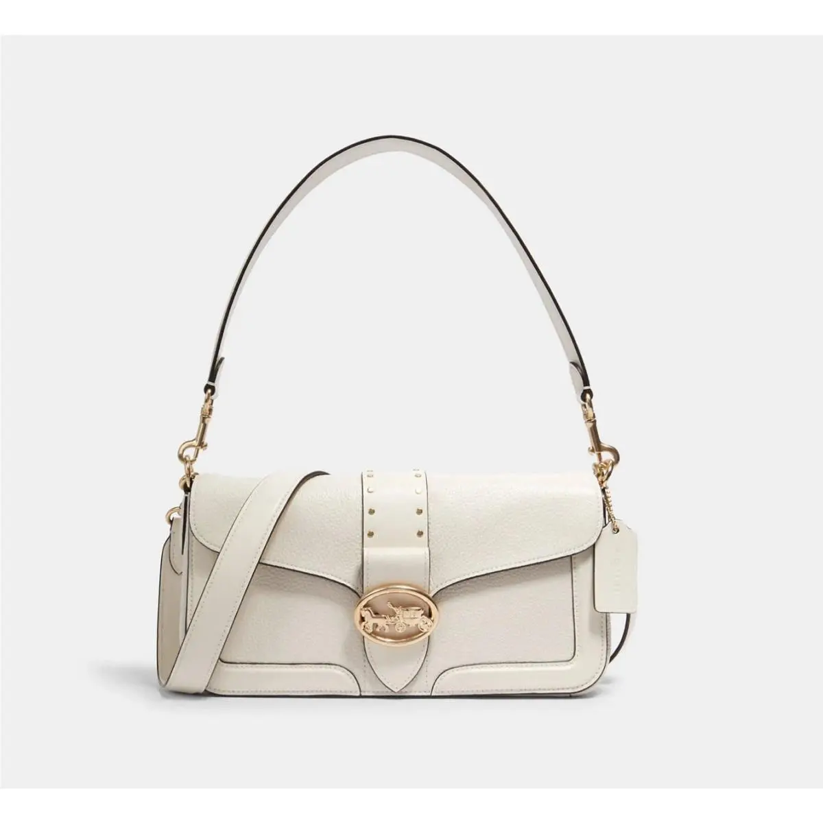 Coach Georgie Shoulder Bag with Rivets Gold/chalk 5497