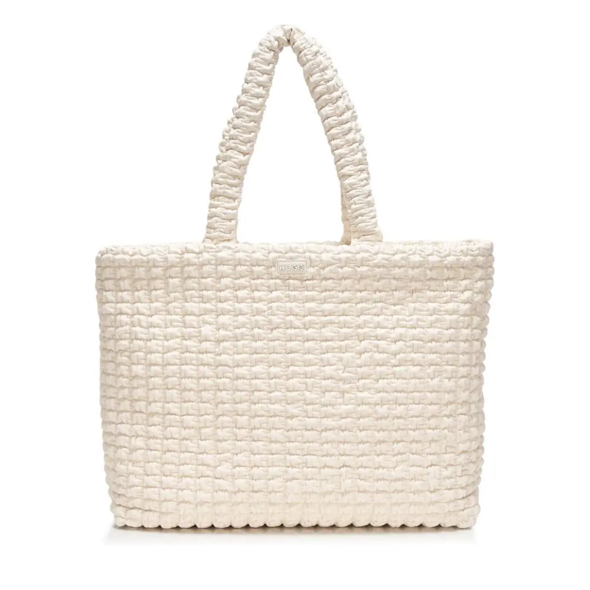 Hugo Mhati Quilted Shopper Tote Cream White One Size