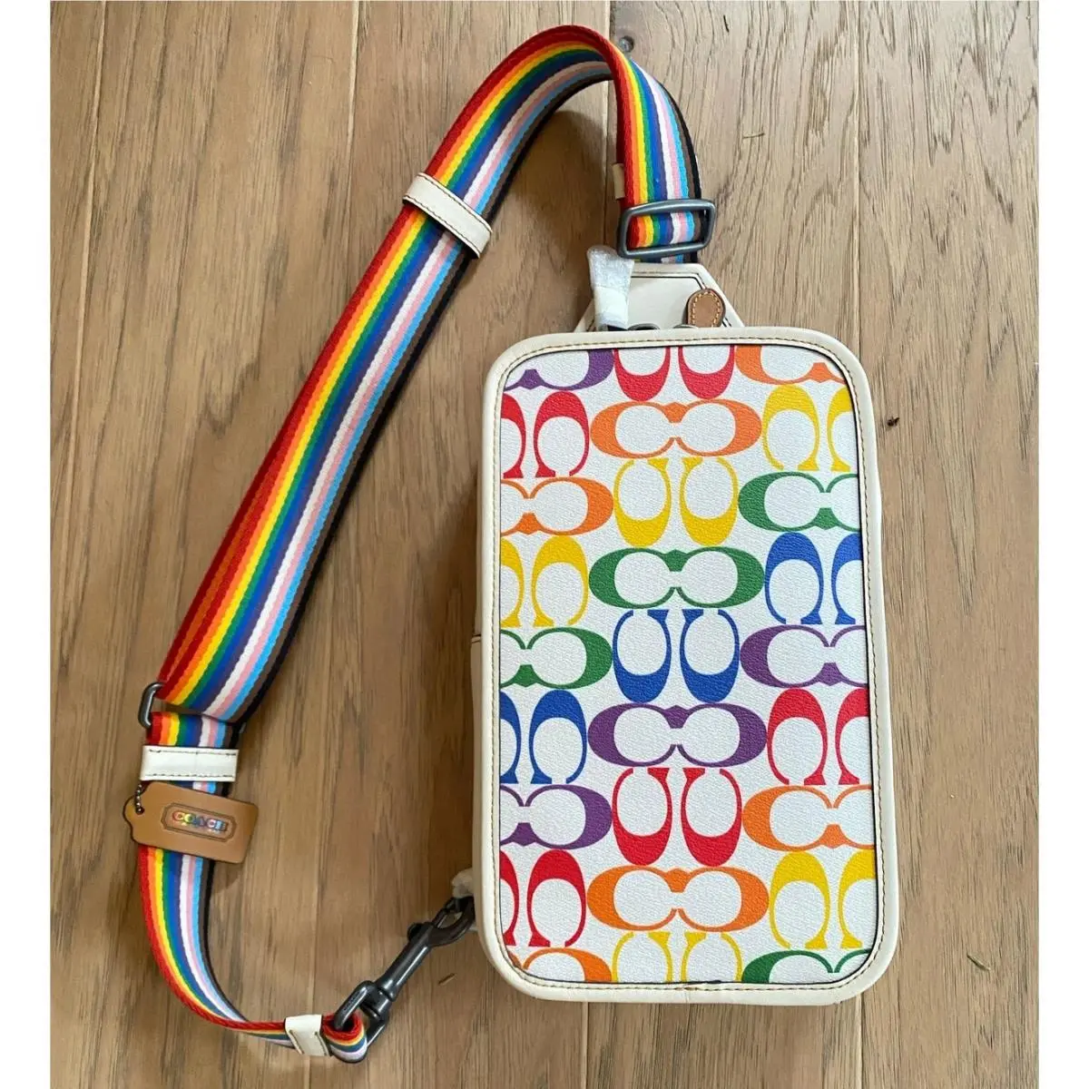 Coach Sullivan Pack in Signature Rainbow Canvas Crossbody
