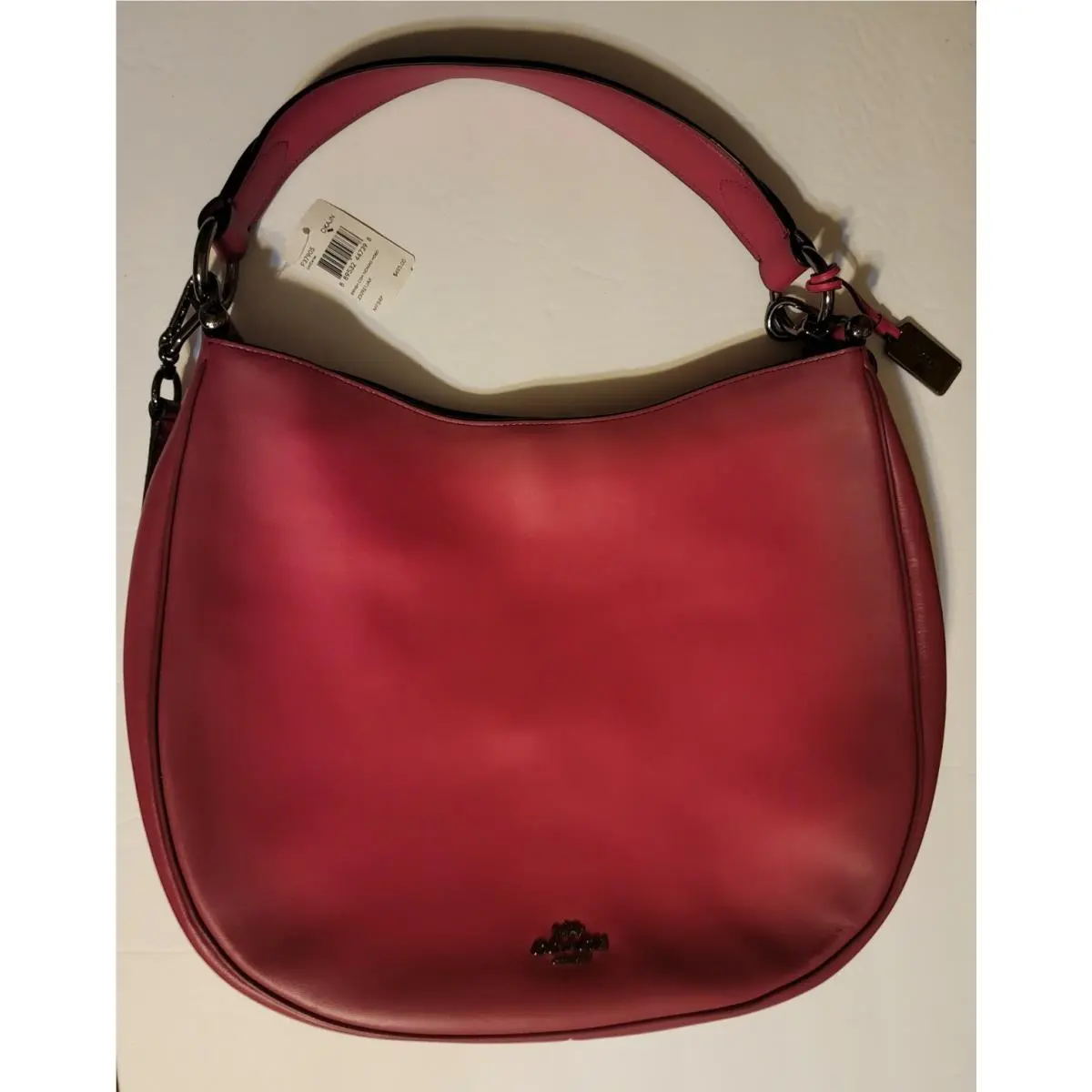 F37905 Nomad Hobo Cerise Pink Burnished Glovetanned Leather Ombre Bag by Coach