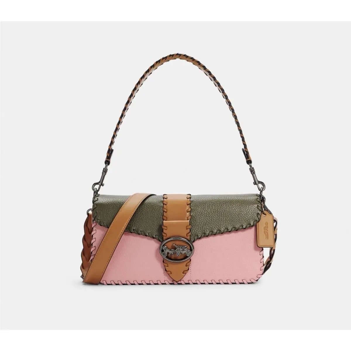 Coach Georgie Shoulder Bag In Colorblock with Whipstitch C4105
