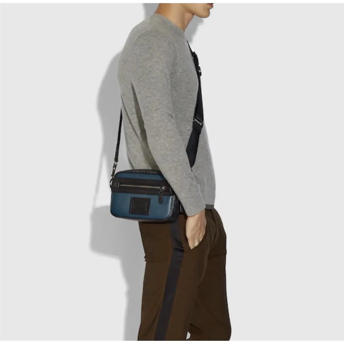 Coach Academy Crossbody with Signature Canvas Blocking