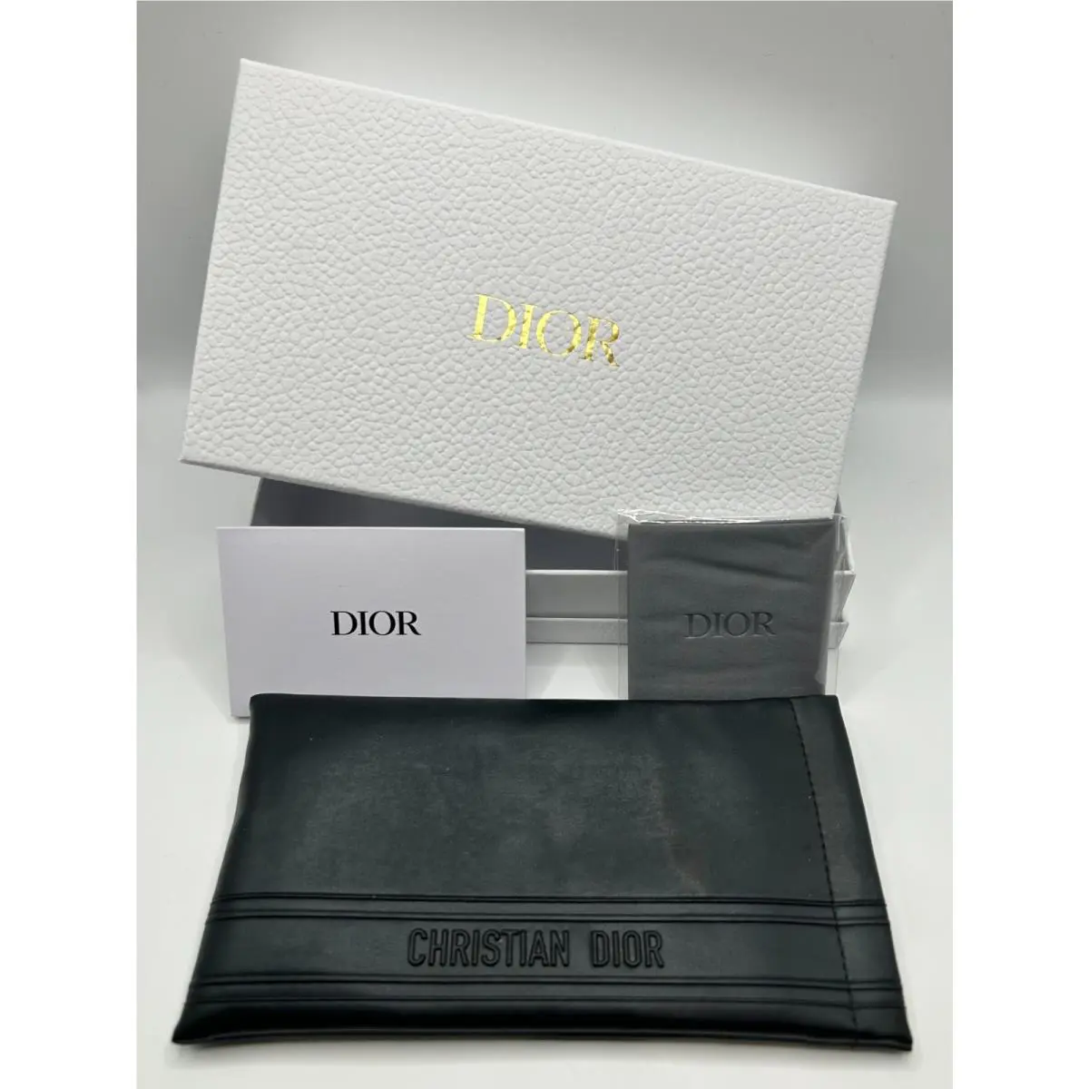 Christian Dior Sunglasses /eyeglasses Case Black Leather Pouch+papers