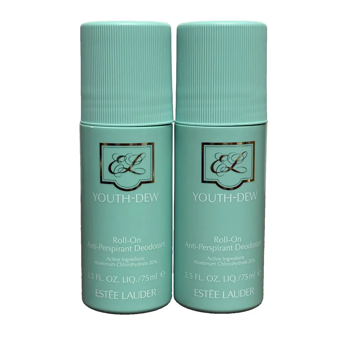 Estee Lauder 2x Youth Dew Roll-on Anti-perspirant Deodorant 2.5oz / 75ml Each