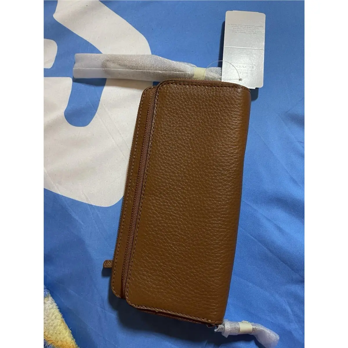 Coach Saddle Brown Crossgrain Leather Zip Accordion Wallet F51725