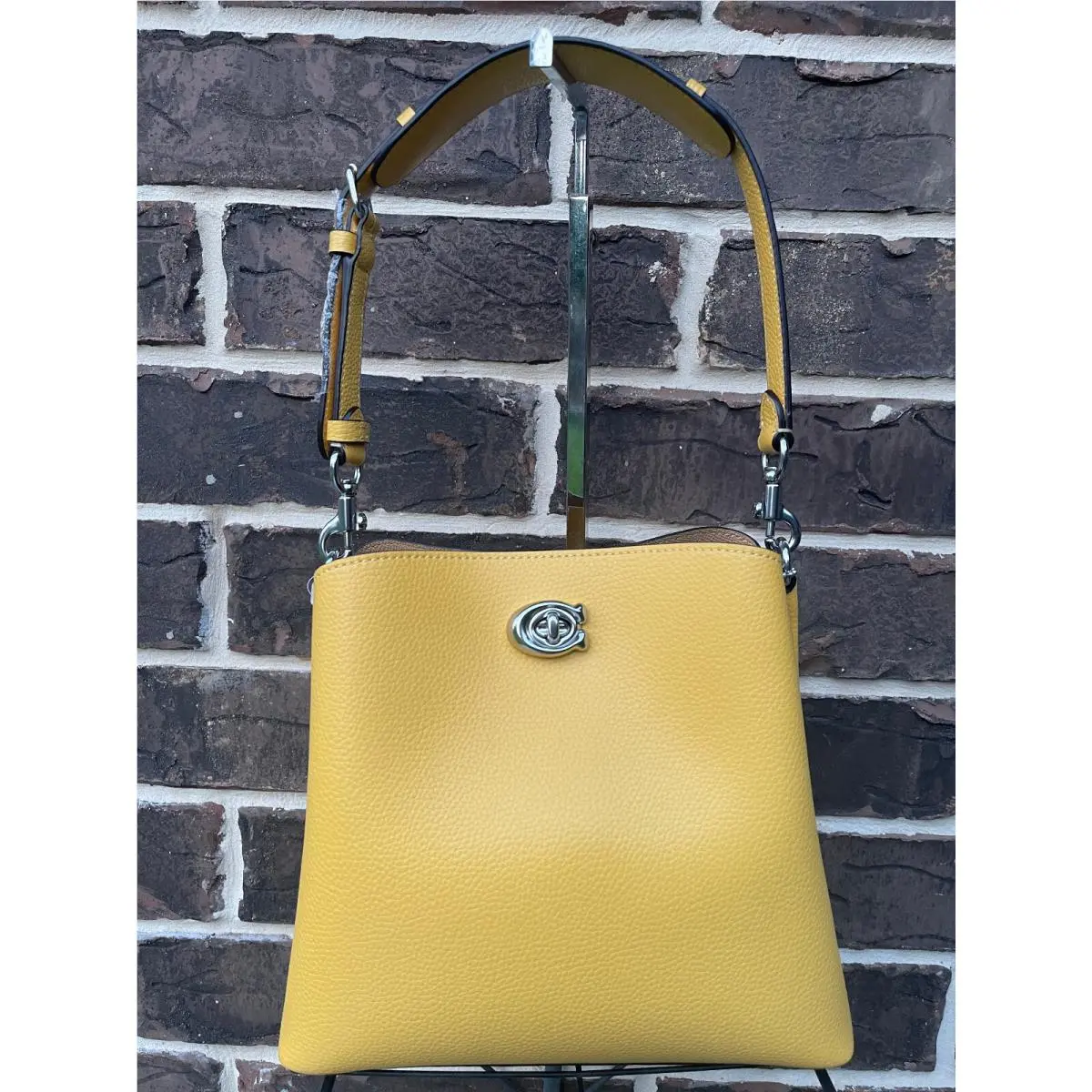 Coach Willow Bucket C3766 Small Colorblock Canary Yellow Bag