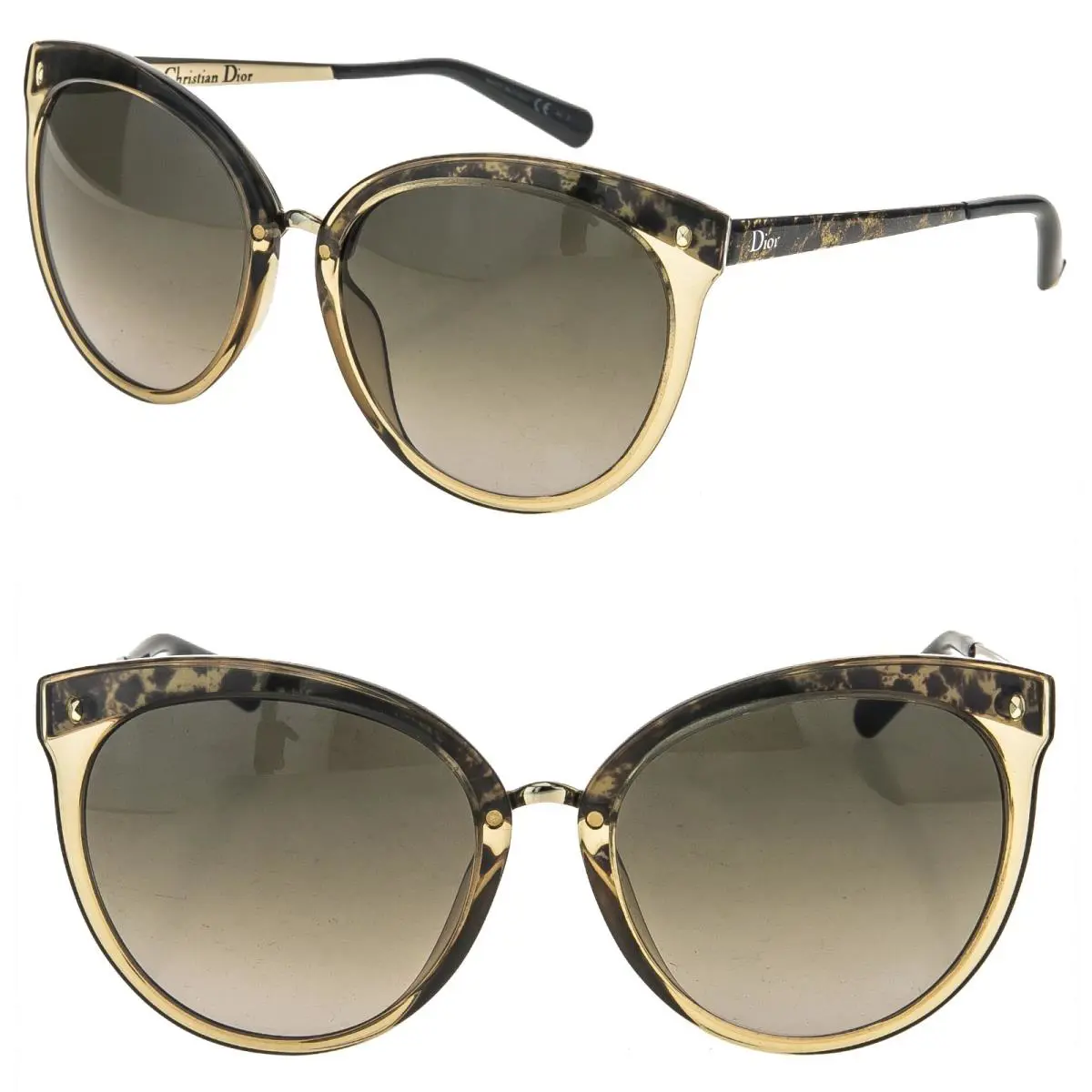 Christian  Frozen 1 Cat Eye Transparent Yellow Lilac Oversized Sunglasses by Dior