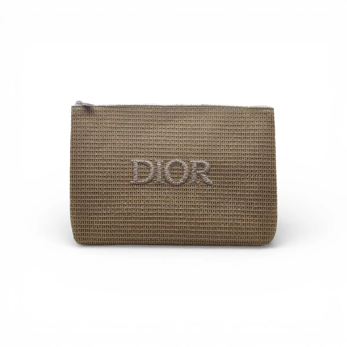 Christian  Beauty Clutch Pouch Makeup Bag Cosmetic Case Jute Beige Logo by Dior