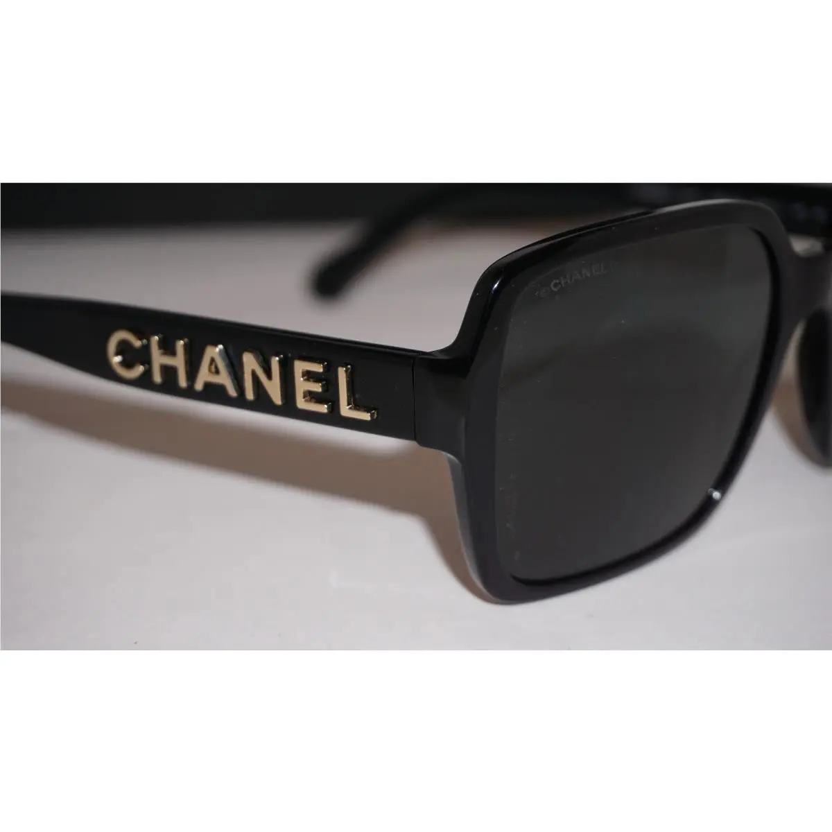 Chanel Sunglasses Black Gold Logo Grey CH5408 C.622/S4 56 17 140