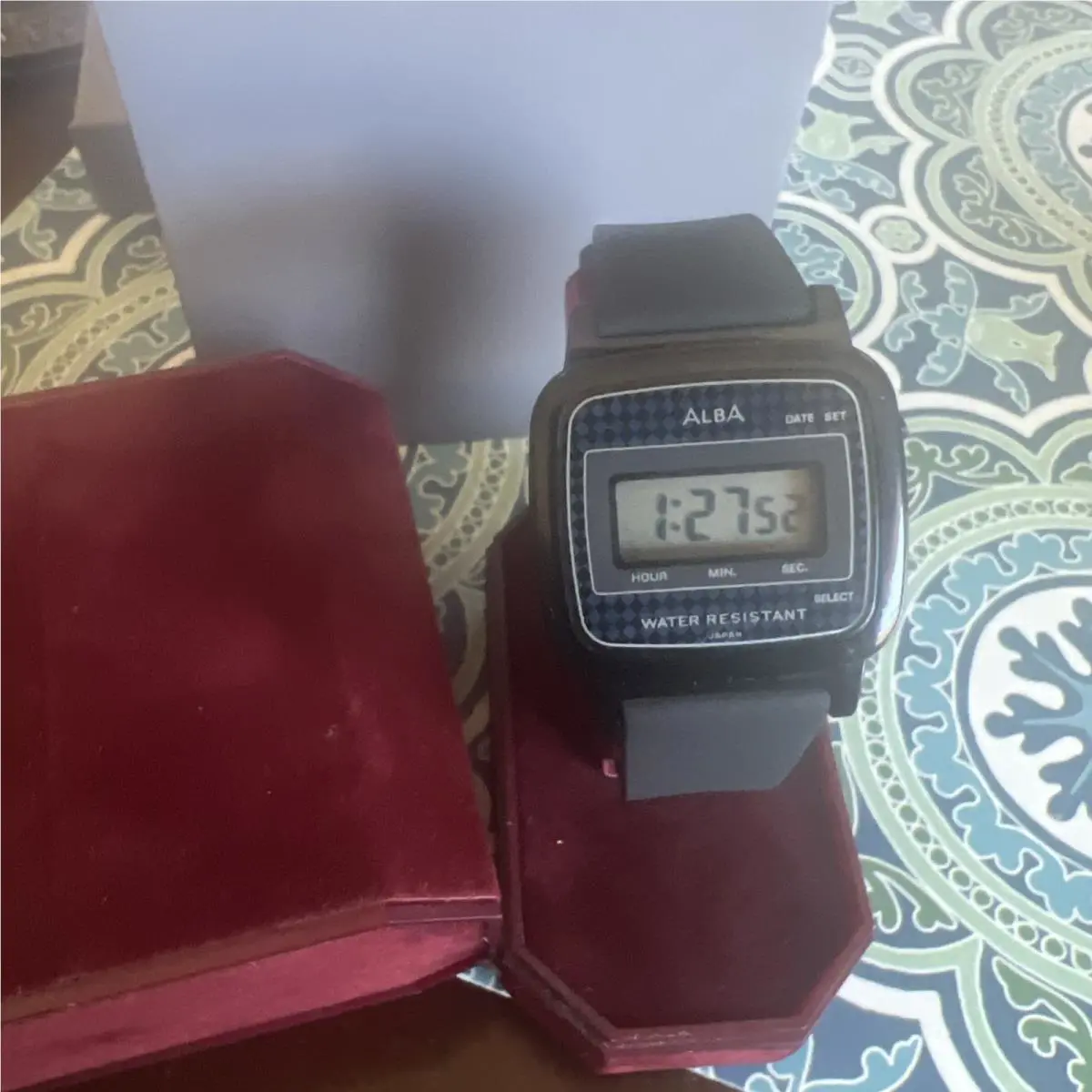 Men’s Alba Seiko Digital Watch Y792-4A00 Old Stock Black with Blue Accent