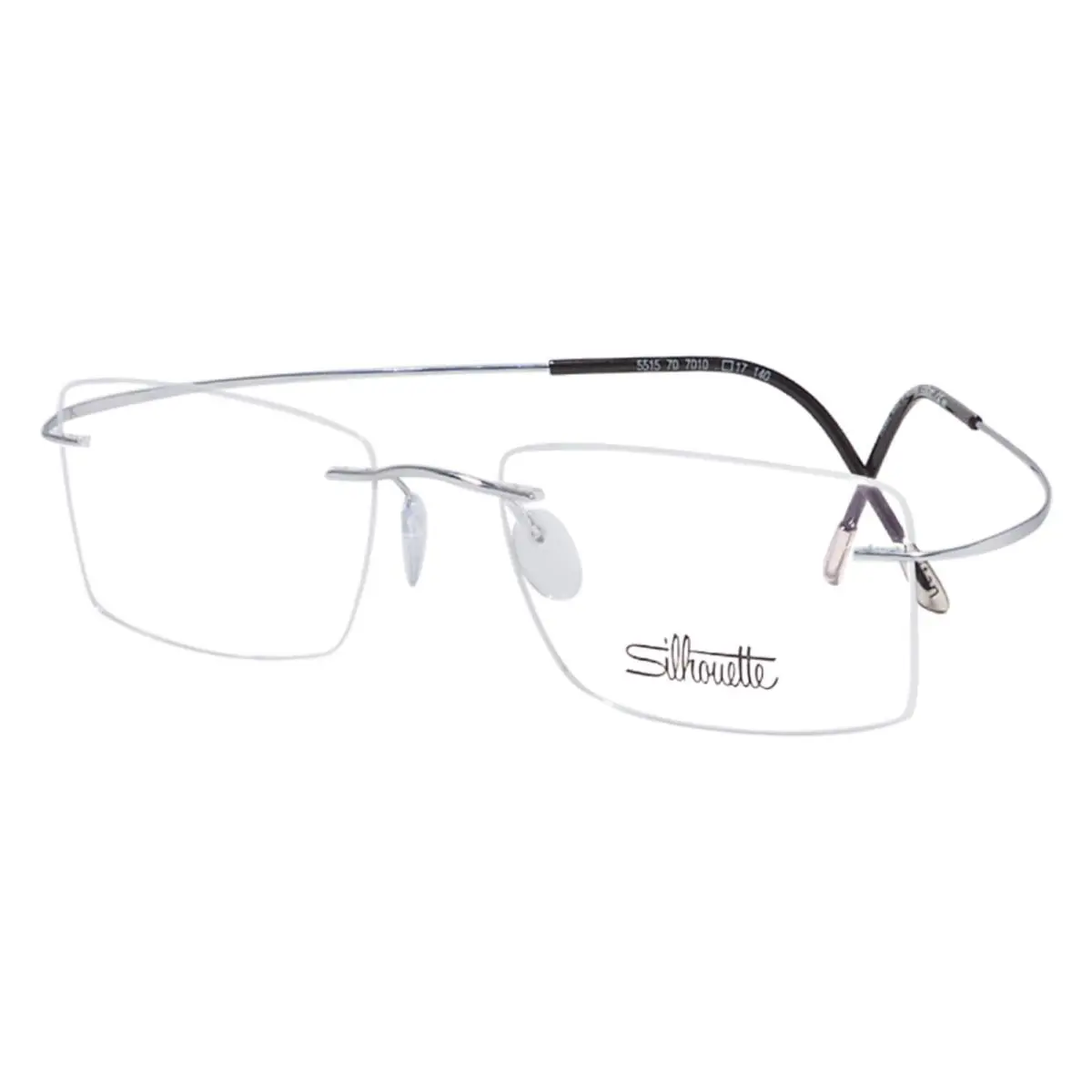 Rimless Eyeglasses Titan Minimal Art Must 5515 CL 7010 Silver Frames by Silhouette
