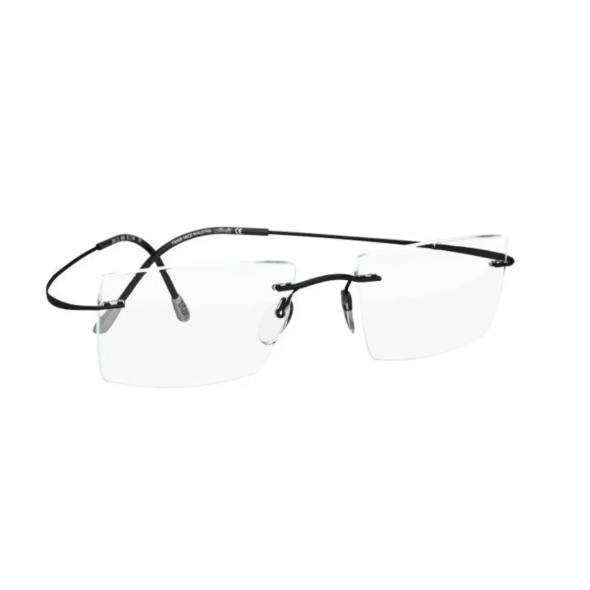 Rimless Eyeglasses Titan Minimal Art Must 5515 CL 9040 Black Frames by Silhouette