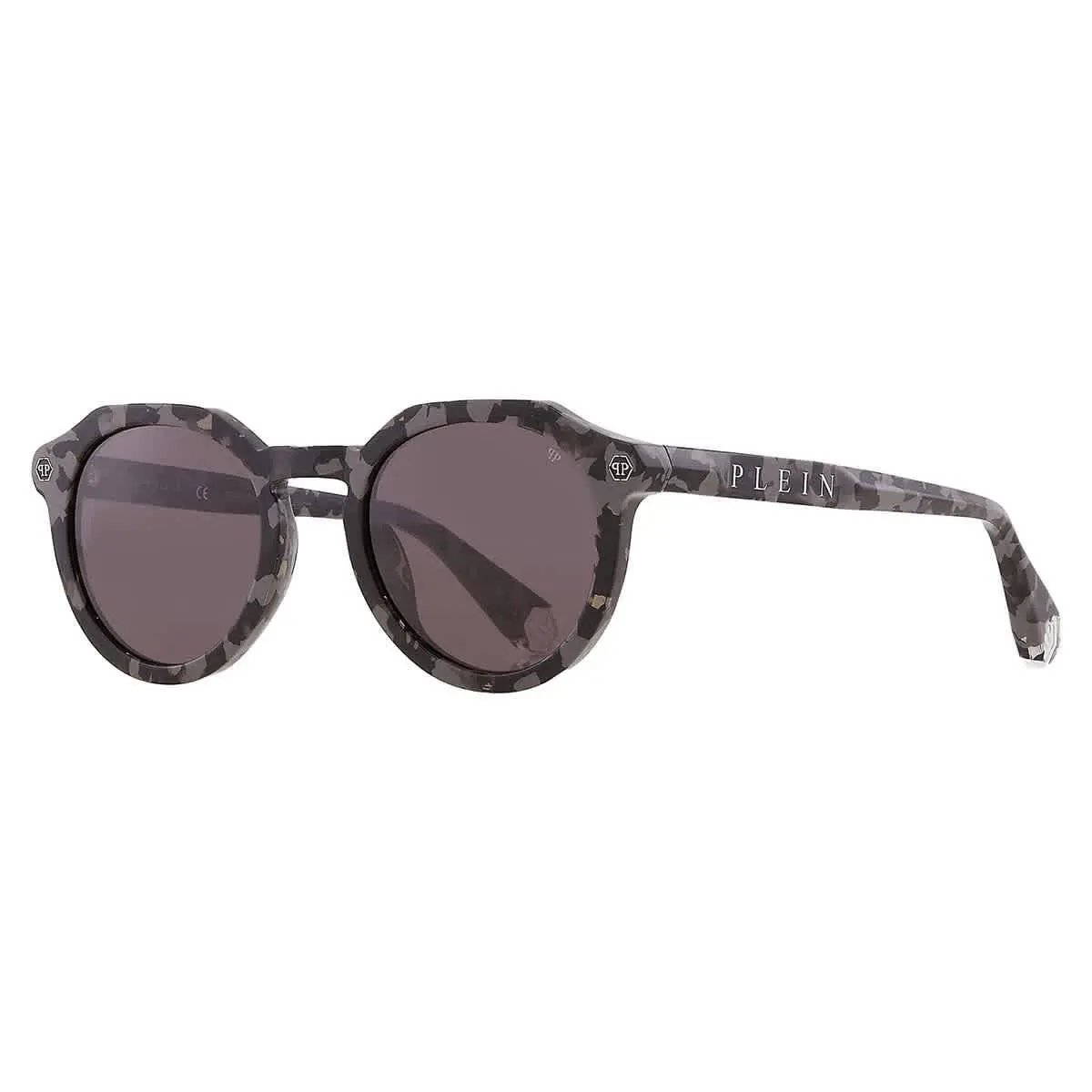 Philipp Plein Grey Oval Men`s Sunglasses SPP002M 721Y 51 SPP002M 721Y 51