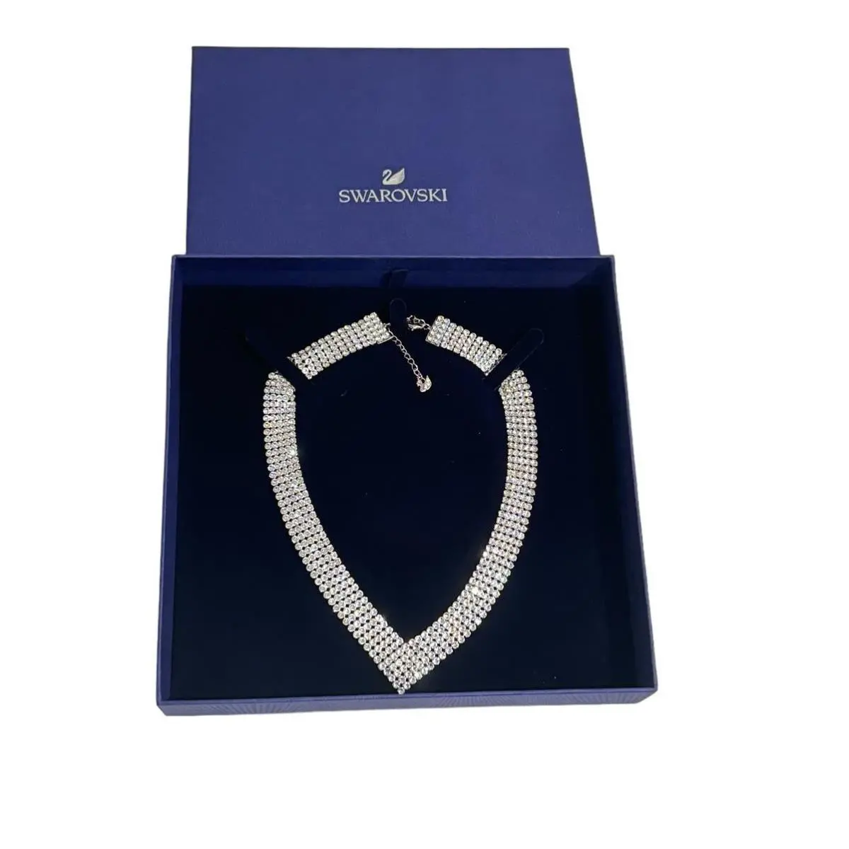 Fit Mesh Necklace White Palladium Plated by Swarovski
