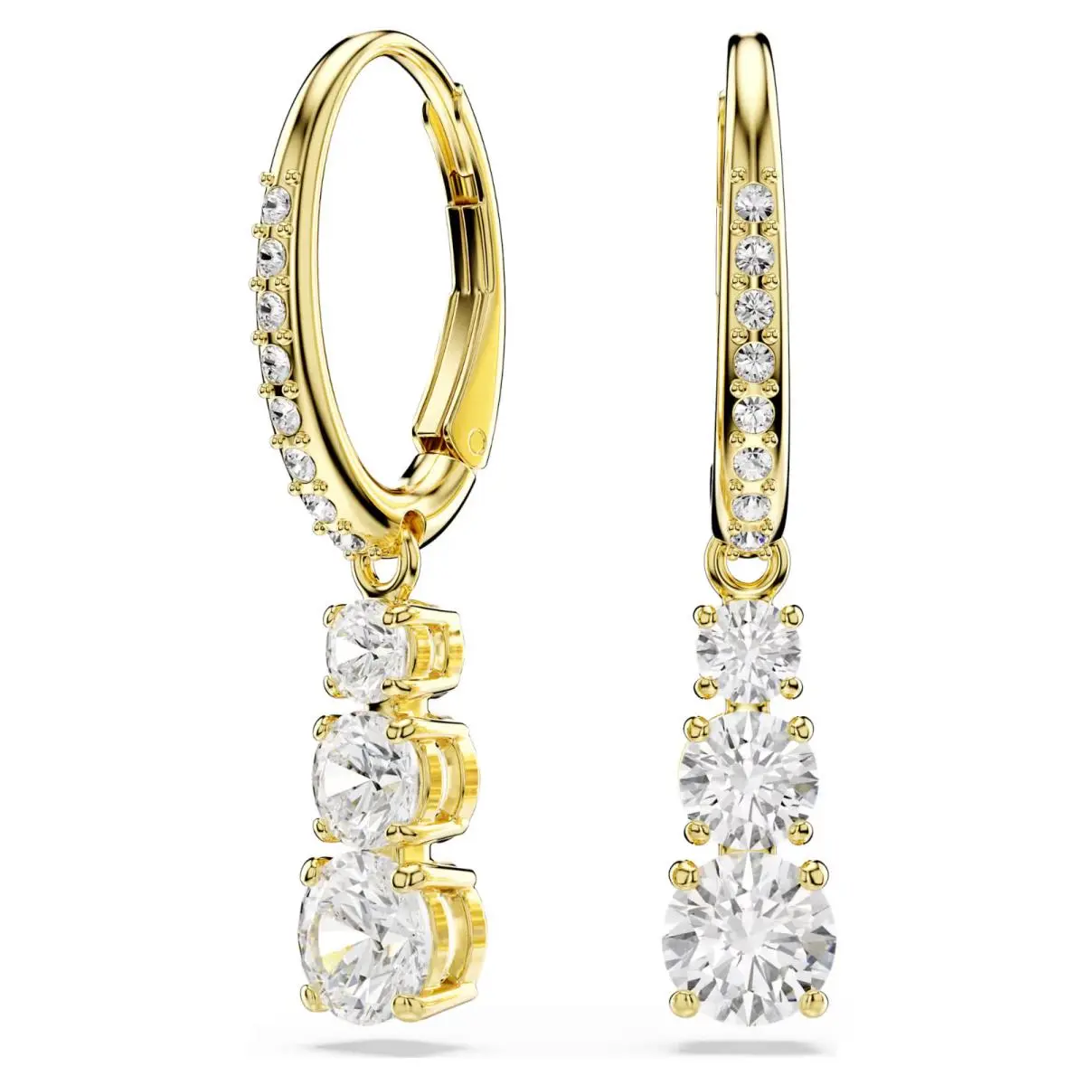 Swarovski Stilla Attract Hoop Earrings Gold-tone Plate 5723300 IN Gift Box