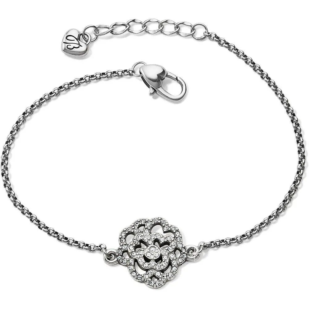 Brighton The Botanical Rose Bracelet JF7661 Adjustable Swarovski Silver