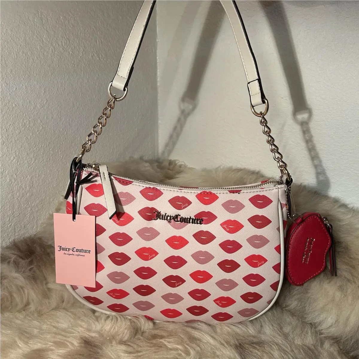 Juicy Couture with A Kiss Hobo Shoulder Bag - Lip Prints