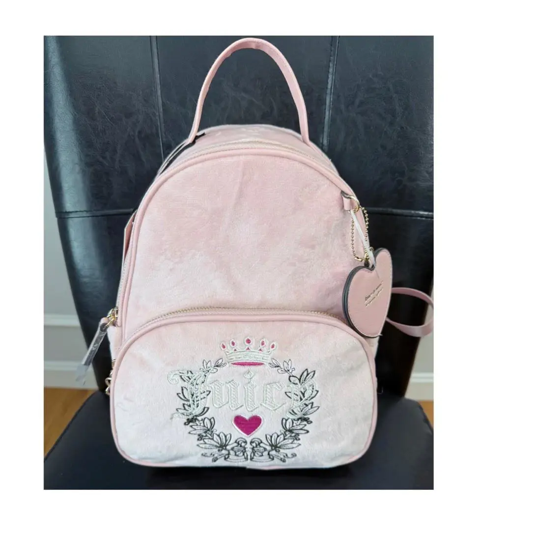 Juicy Couture Backpack Pink Diamond Velour Heritage School Bag
