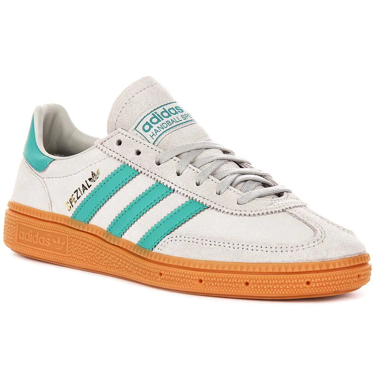 Adidas Handball Spezia Gum Outsole Suede Girls Sneakers In Light Grey US 3 - 6