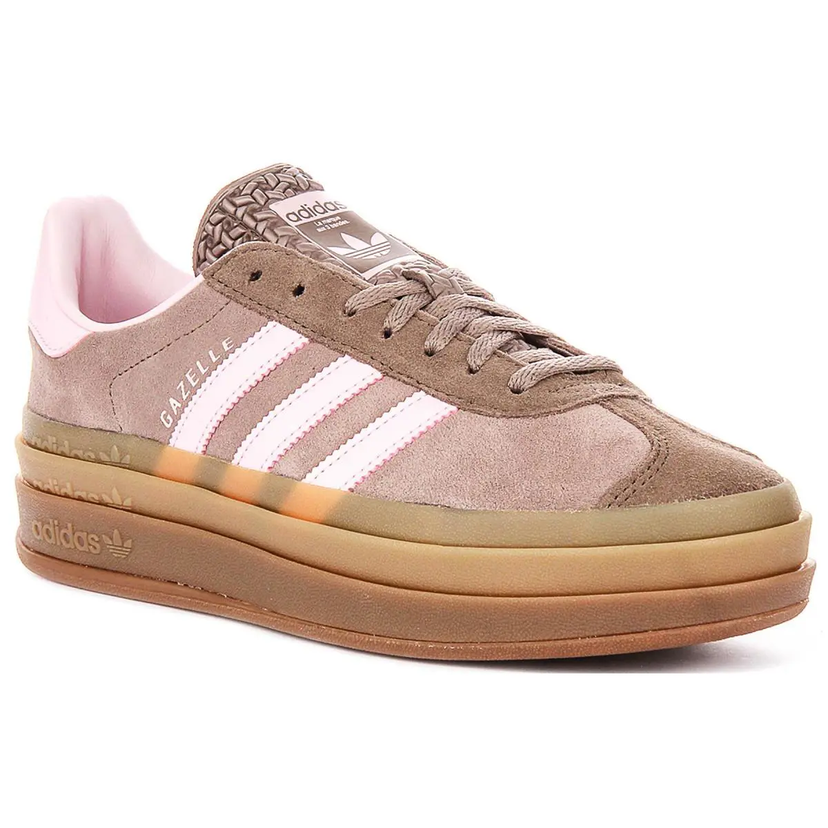 Adidas Gazelle Bold Suede Lace Up Sole Womens Sneakers In Brown Pink US 5 - 9 - Brown Pink