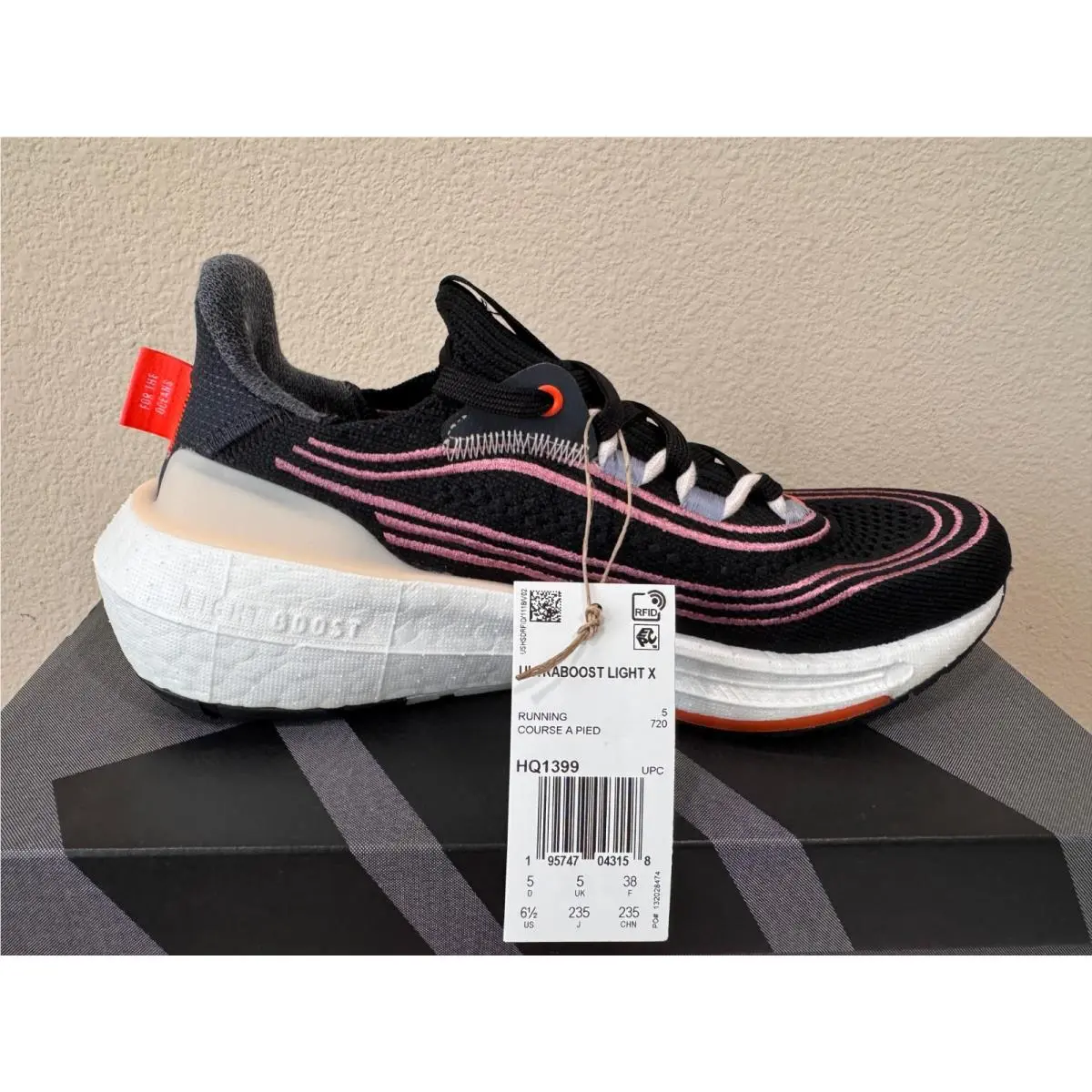 Adidas shoes - adidas UltraBoost Light - UltraBoost Light - HQ1399 - Core Black / Cloud White / Grey Five / Solar Red 8