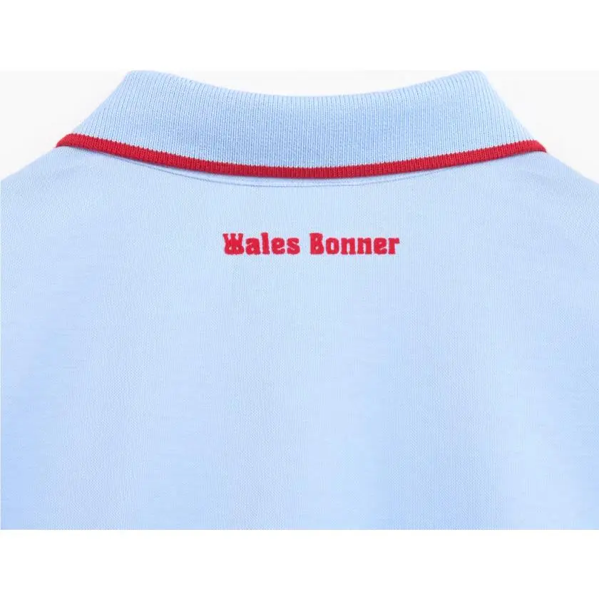 Adidas clothing - adidas x Wales Bonner Short Sleeve Polo Shirt - JJ2943 - Blue 0