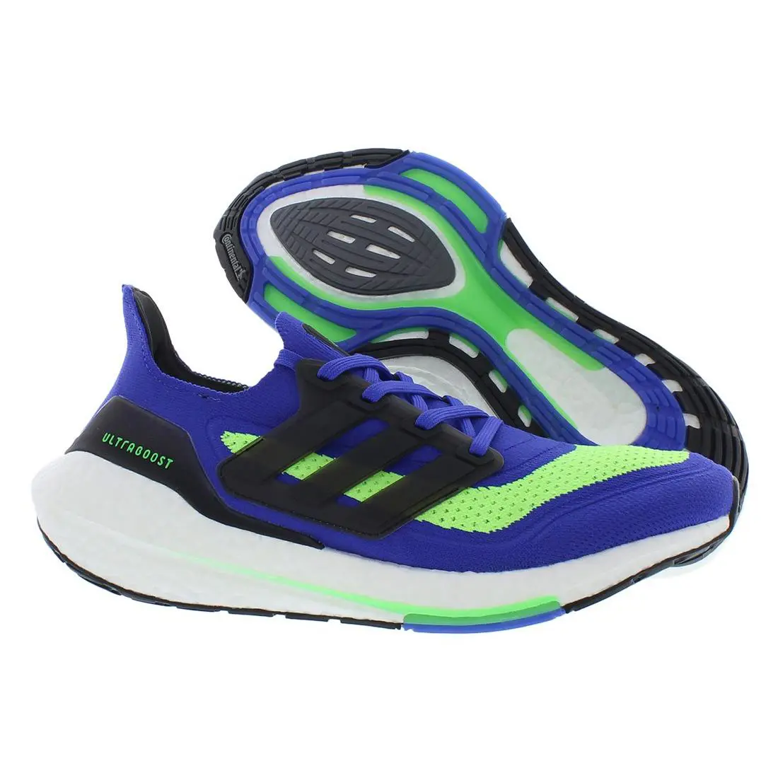 Adidas Ultraboost 21 Mens Shoes - Sonic Ink/Black/Screaming Green, Main: Blue