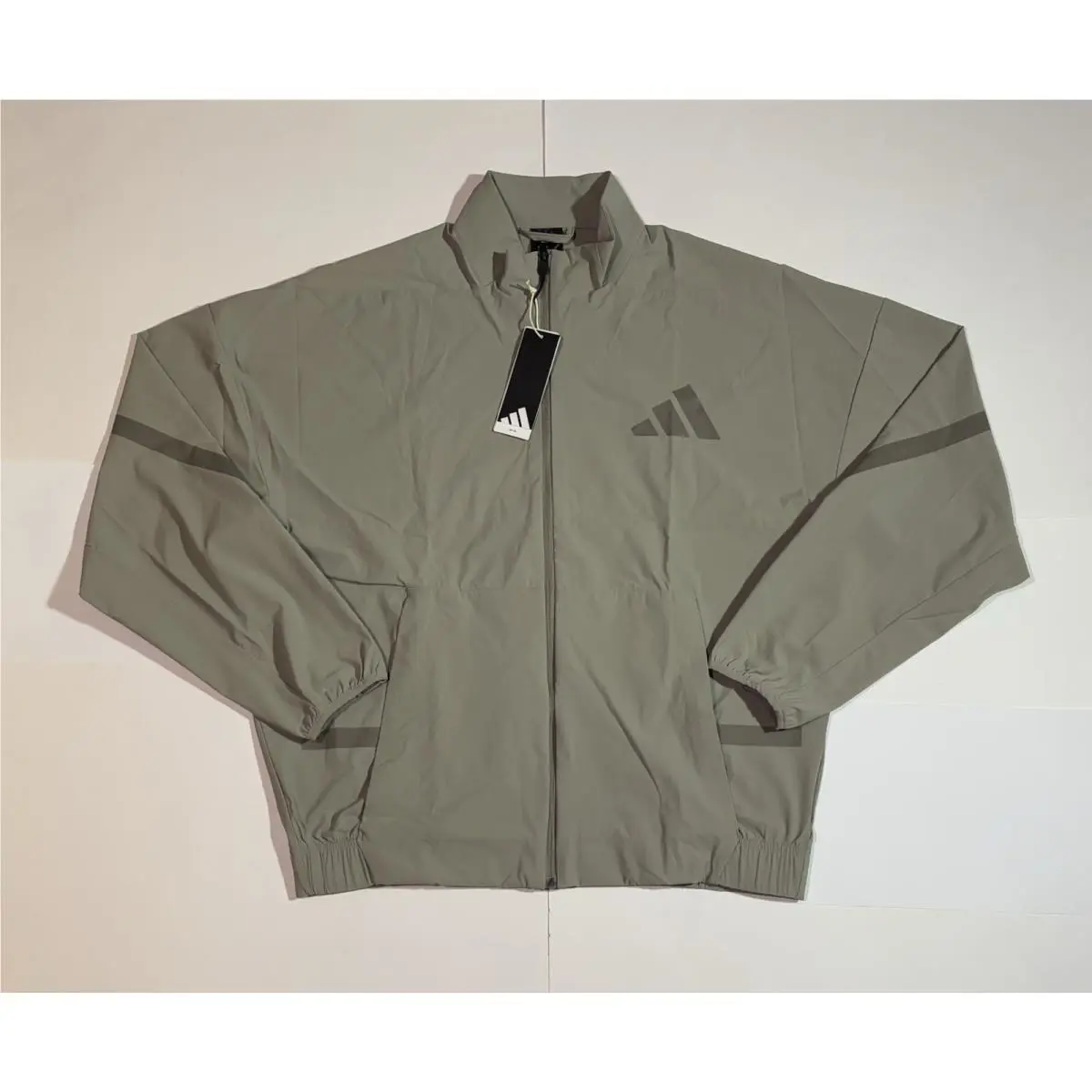 Adidas Z.n.e. Men’s Woven Full Zip Track Jacket Top Beige JN9028 Size L