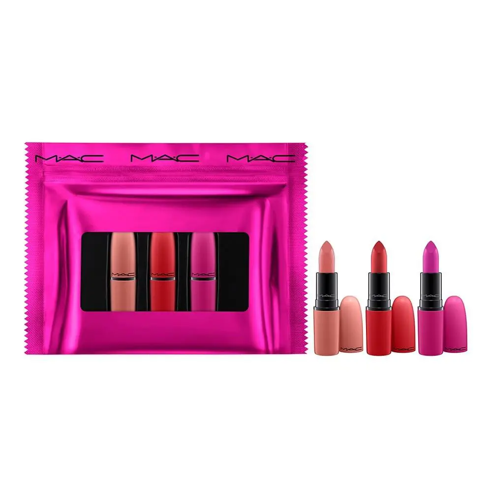 Mac 3-Piece Lipsticks Full Size Shiny Pretty Things Lip Set Limited Edition