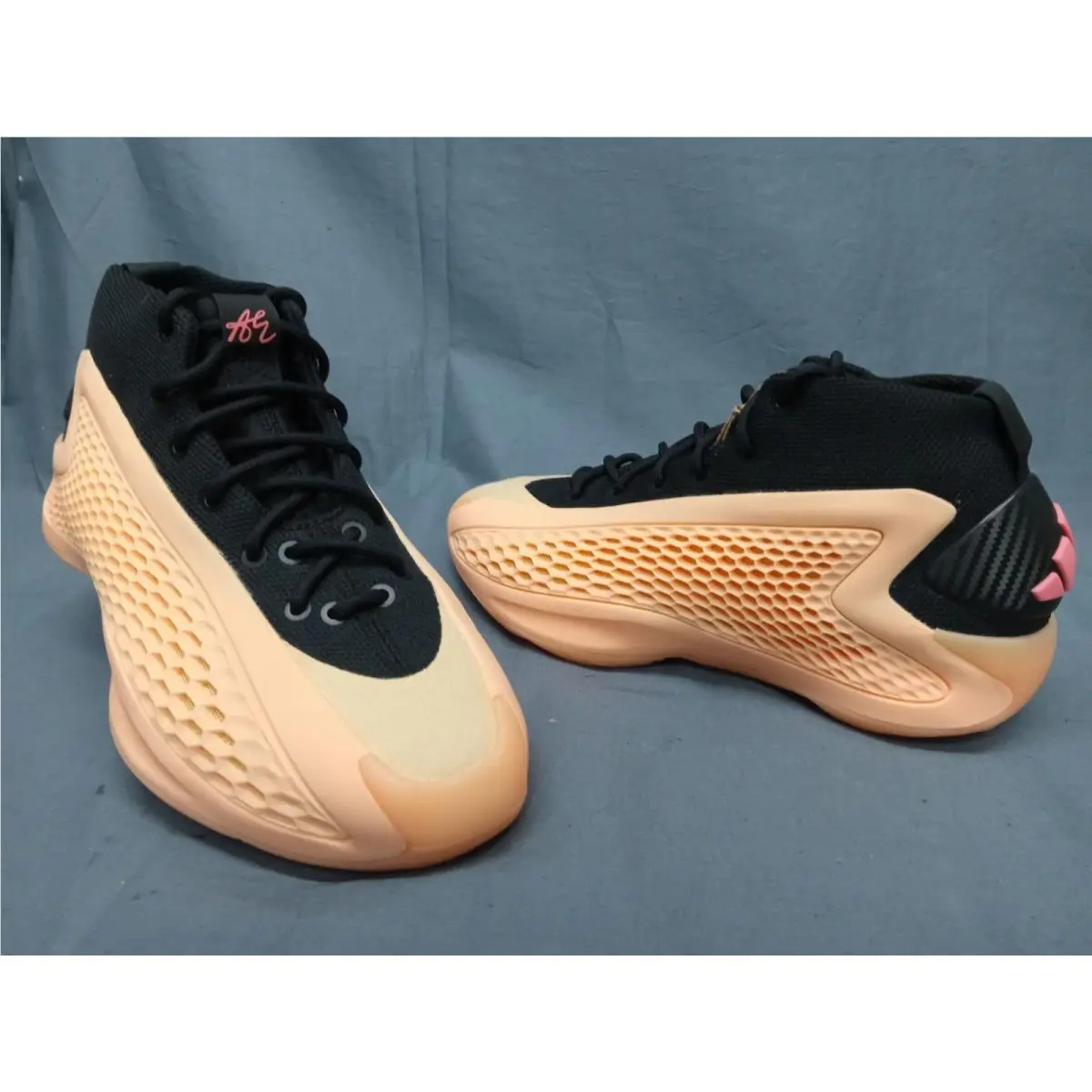 Adidas A.E.1 J Sneakers Mesh Orange Pink Black Girls Size 7