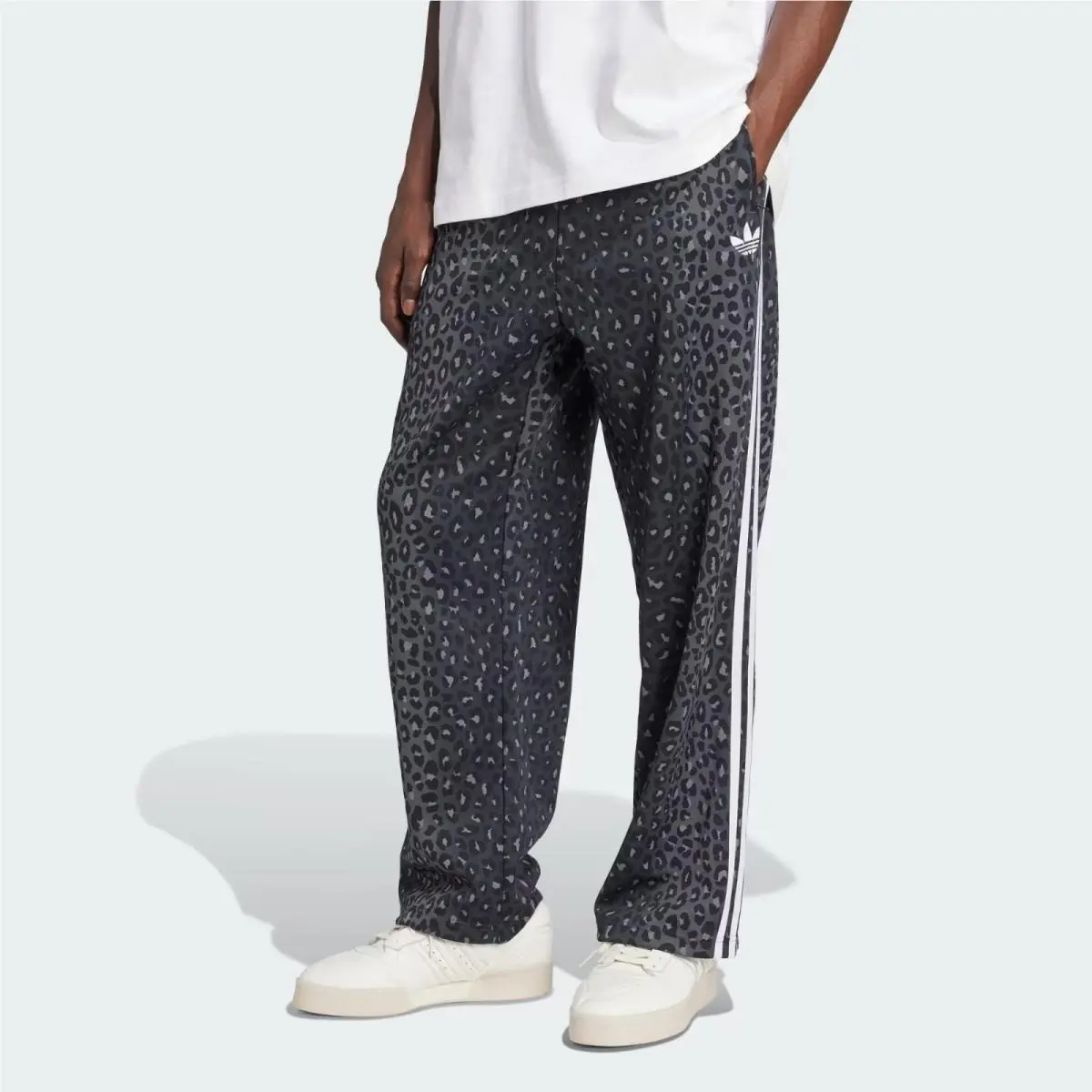 Adidas Originals Firebird Track Pants Mens M Leopard Print Loose Fit JV7582