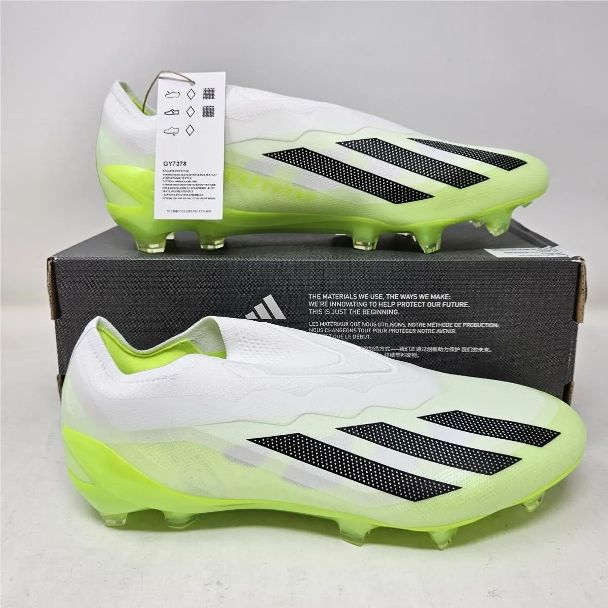 Adidas X Crazyfast.1 Laceless Firm Ground Soccer Cleat / GY7378 / Mens 7 Wmns 8