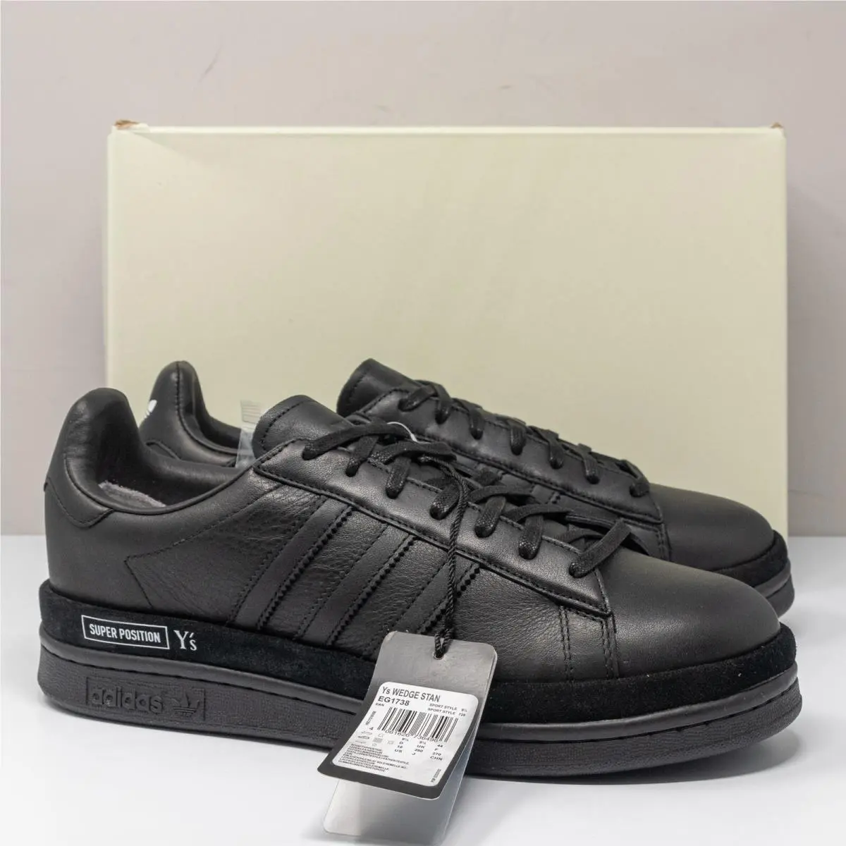 Y by Yohji Yamamoto x Adidas Wedge Stan Leather Sneakers Size 10 EG1738